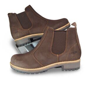 Bos. & Co. Camden Sherpa Lined Leather Chelsea Boots Men's‎ 9/42 Dark Brown